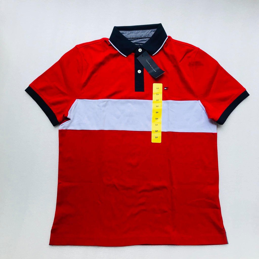 ÁO THUN POLO NAM MÀU ĐỎ TOMMY HILFIGER SIZE S