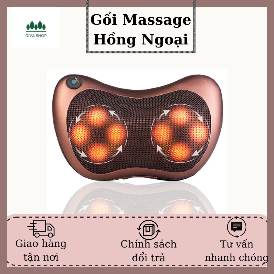 Gối Massage Hồng Ngoại 8 Bi 2 Chiều Cao Cấp - Máy, Gối Mát Xa Cổ Vai Gáy Công Nghệ Nhật Bản Hỗ Trợ Giảm Mệt Mỏi Thư Giãn