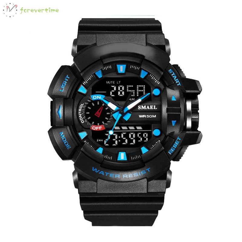 ☞ Phụ kiện trang sức☜ Sport Watch LED Digital Watches 50M Waterproof Multifunctional Wristwatch with Alarm Clock Date