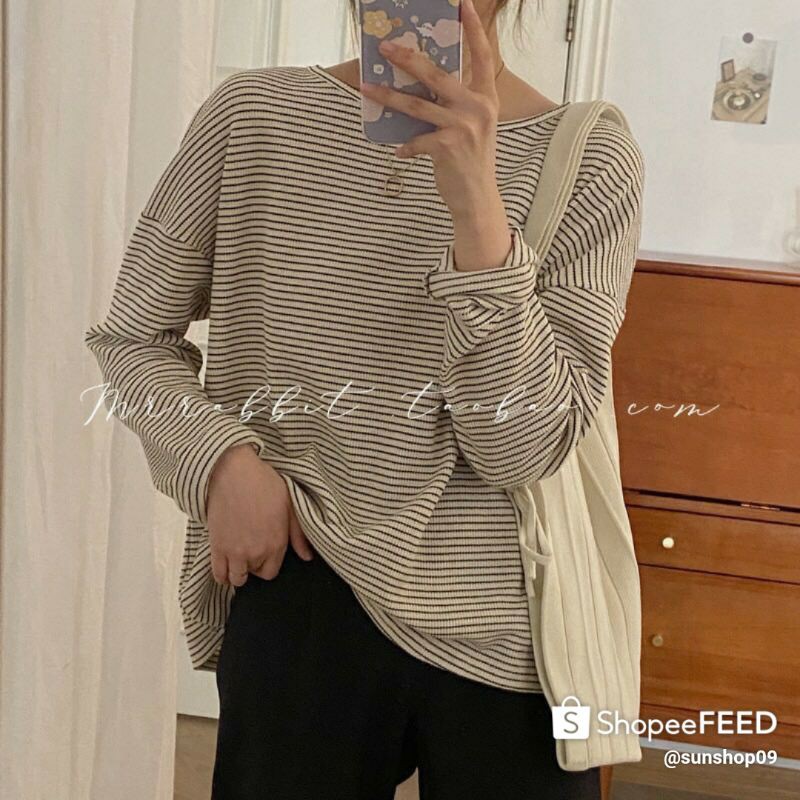 Áo len kẻ mỏng nữ ulzzang ( lên fom dáng đẹp ) | WebRaoVat - webraovat.net.vn