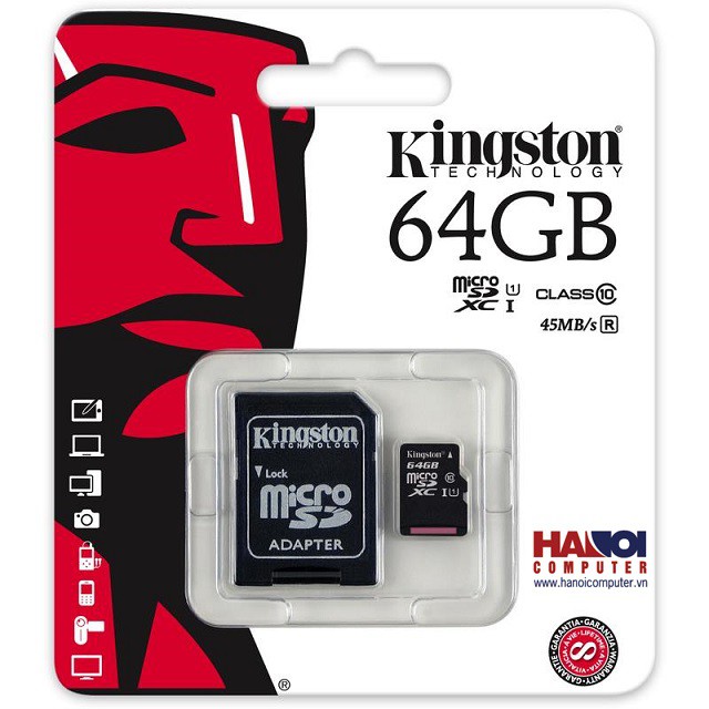 Thẻ nhớ Micro SDXC Kingston 64GB (Class 10) chính hãng | BigBuy360 - bigbuy360.vn
