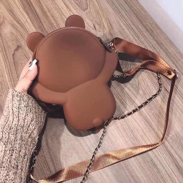 Túi Đeo Chéo Nữ Gấu Brown Dây Da Liền Xích Hàng Loại 1 Lên Form Đẹp | BigBuy360 - bigbuy360.vn