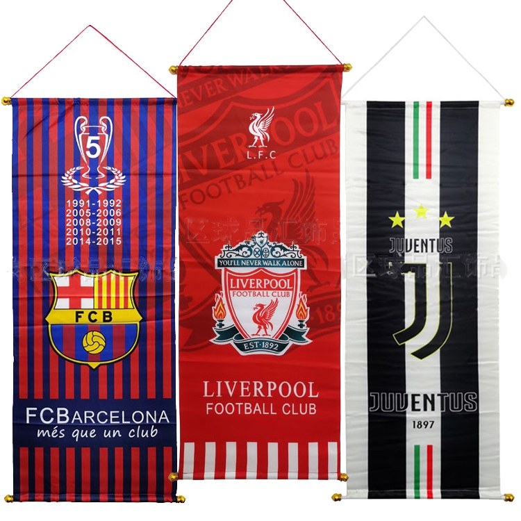 Cờ họa tiết đội bóng Real Madrid Liverpool Arsenal 93x37cm