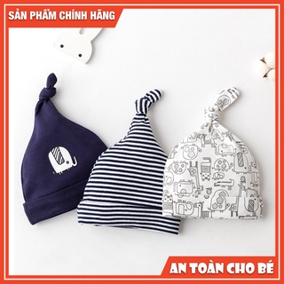 Set 3 mũ sơ sinh thương hiệu Momcare che thóp dành cho bé. Vkid Store