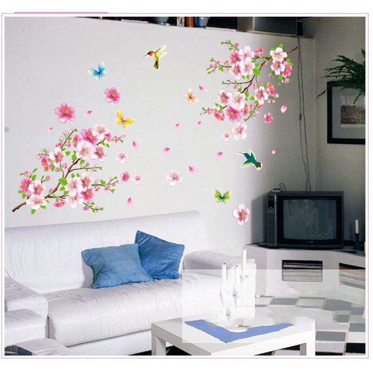 Decal dán tường Hoa tầm xuân - PVC vinyl - DH079