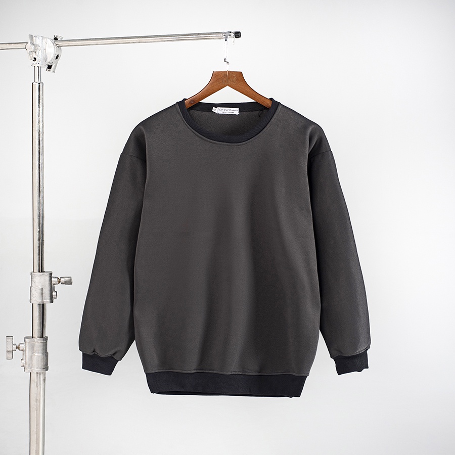 Áo dài tay trơn NỈ BÔNG Unisex Monster X Street Basic Sweater Ulzzang cặp đôi nam nữ form rộng oversize Hàn Quốc