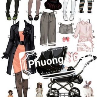 Combo búp bê giấy mẹ và bé
