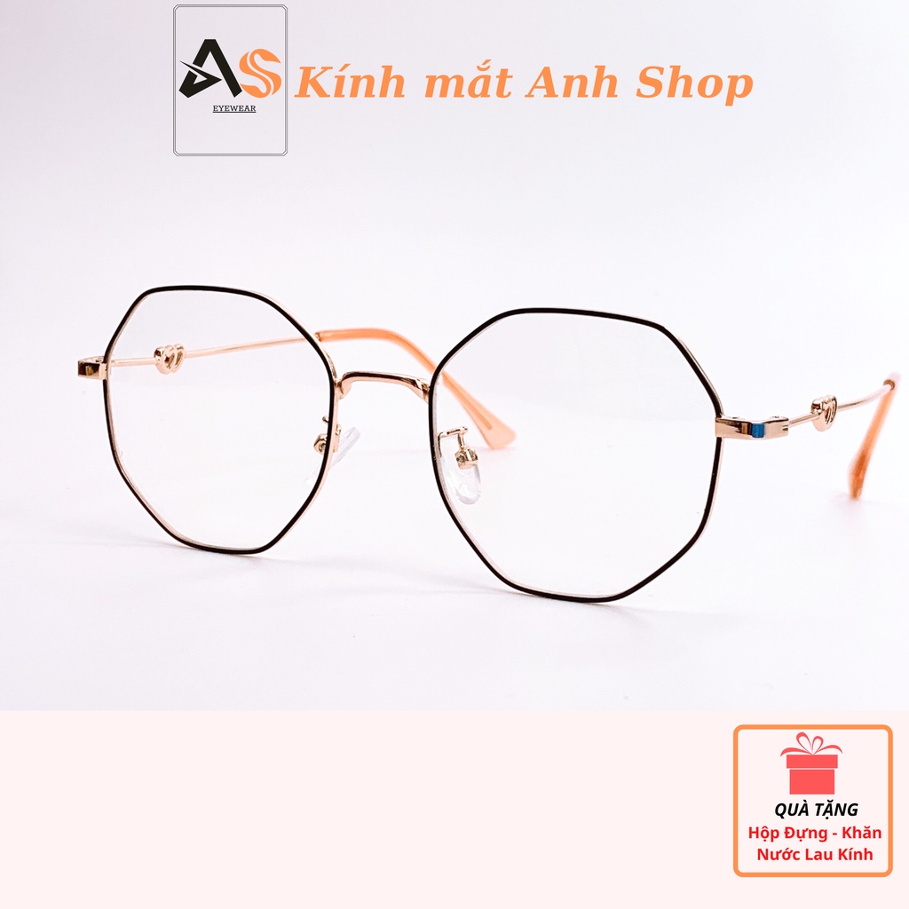 Gọng kính lục giác chất liệu kim loại thanh mảnh thời trang 19050-9672