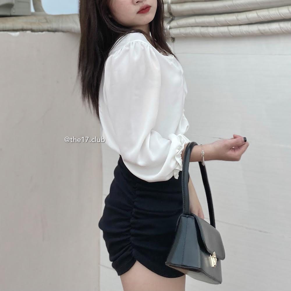 [Có sẵn] KAMI CROPTOP - ÁO CROPTOP NỮ TAY DÀI BỒNG BỀNH HÀN QUỐC (Ảnh tớ tự thực hiện)