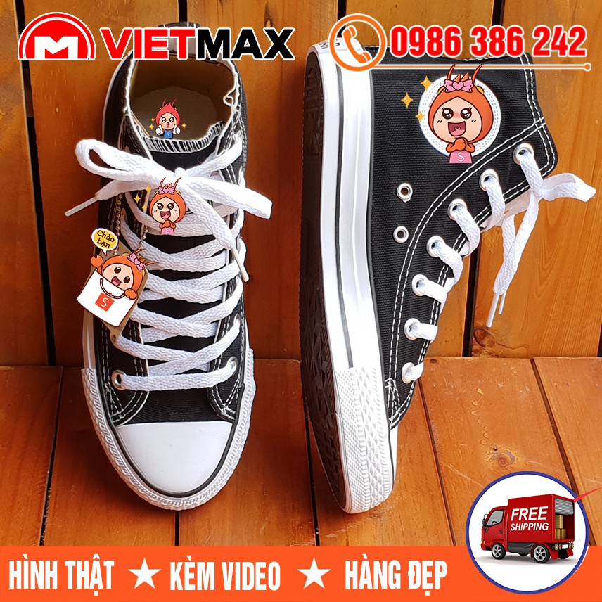 [FREE SHIP 50K] Giày Thể Thao CV Classic Đen Trắng Cổ Cao Thời Trang