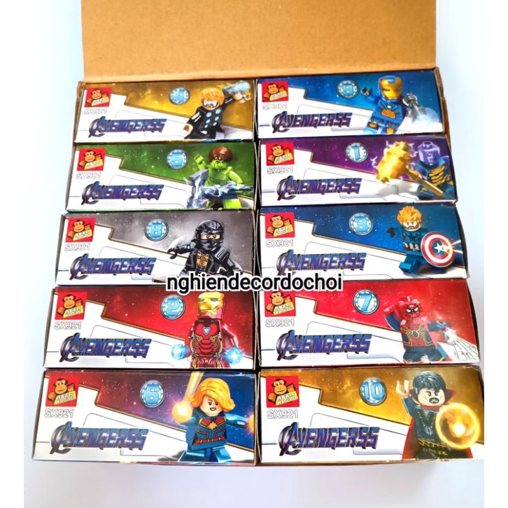 LEGO Avengerss siêu anh hùng, Combo 10 hộp lego cam kết đẹp như hình.
