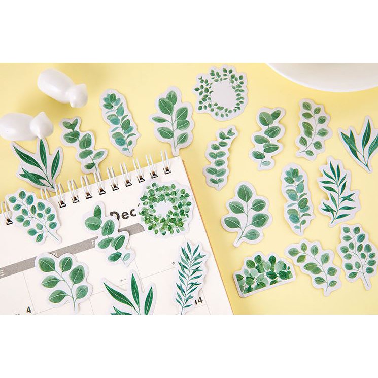 Bộ 45 Sticker Hàn Quốc hình Cây Cỏ dán trang trí E18