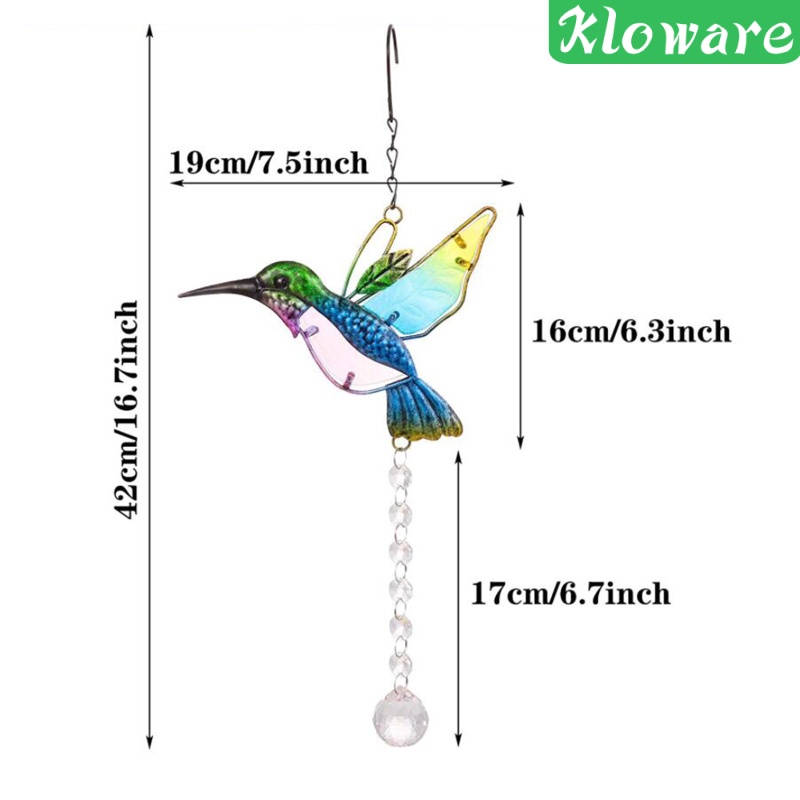 Suncatcher thiết kế hình chim đính quả cầu thủy tinh pha lê trong suốt trang trí cửa sổ làm quà tặng trang trí