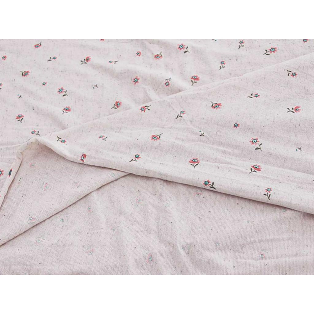 Vải Lanh cotton Mỏng In Họa Tiết Hoa Hàn Quốc Mã 0256