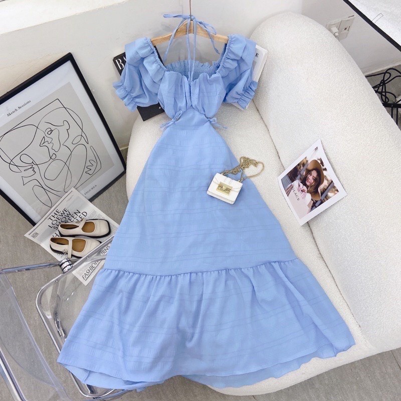 [ Maxi] Set maxi đi biển khoét eo lưng viềm đầm maxi đi biển xinh đẹp cá tính phong cách dã ngoại XUKA DRESS DT029