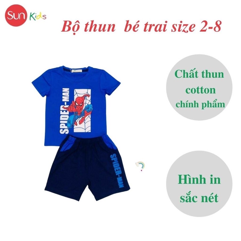 Đồ bộ bé trai, đồ bộ trẻ em chất thun cotton, size 2-8 tuổi, có nhiều màu - SUNKIDS1