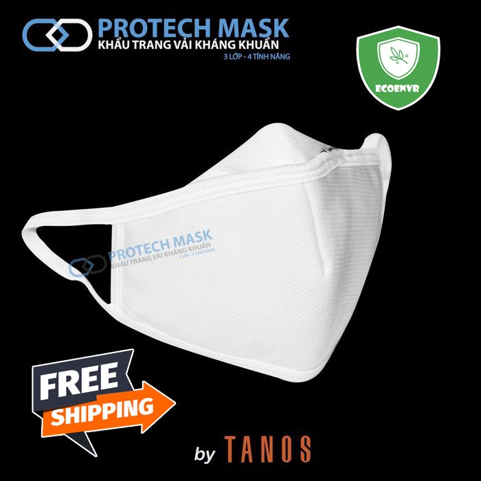 Khẩu trang vải kháng khuẩn 3 Lớp Protech Mask [30 lần giặt]