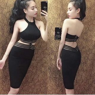 Đầm yếm hở eo sexy