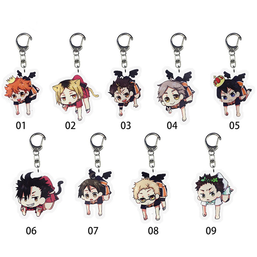 Móc Khóa Nhựa Acrylic Hình Anime Haikyuu Kozume Kenma Hinata Shoyo Yu Nishinoya 1
