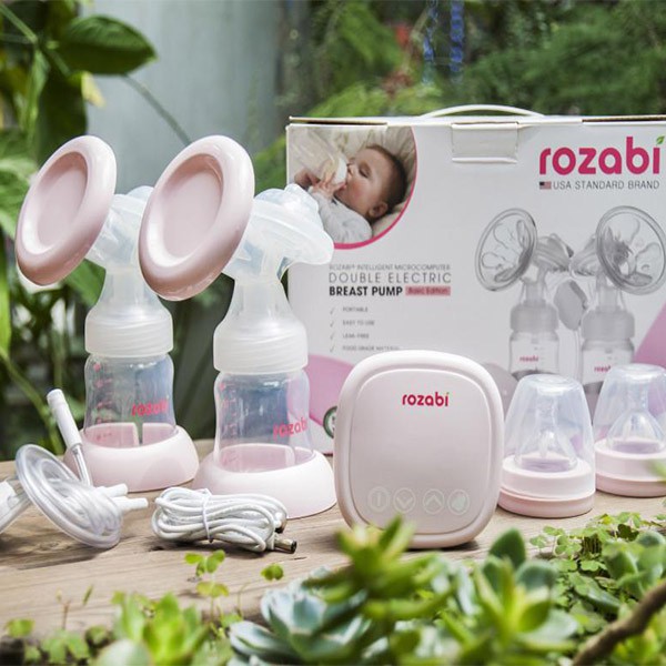 🍼🍵Máy hút sữa điện đôi Rozabi Compact 🍼🎀màn hình hiển thị LCD