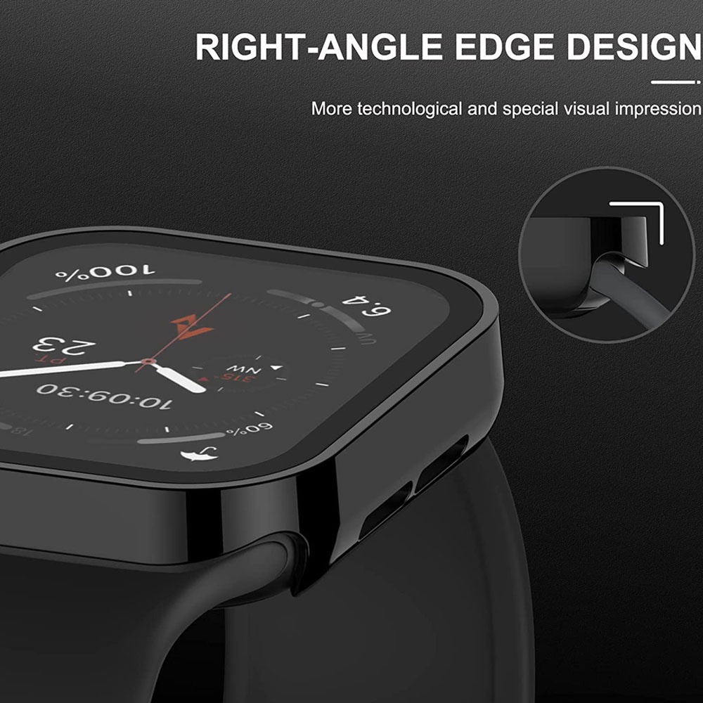 Ốp Bảo Vệ Màn Hình Đồng Hồ Thông Minh Apple Watch Series 7 6 SE 5 Kèm Kính Cường Lực Chống Thấm Nước 45Mm 41mm
