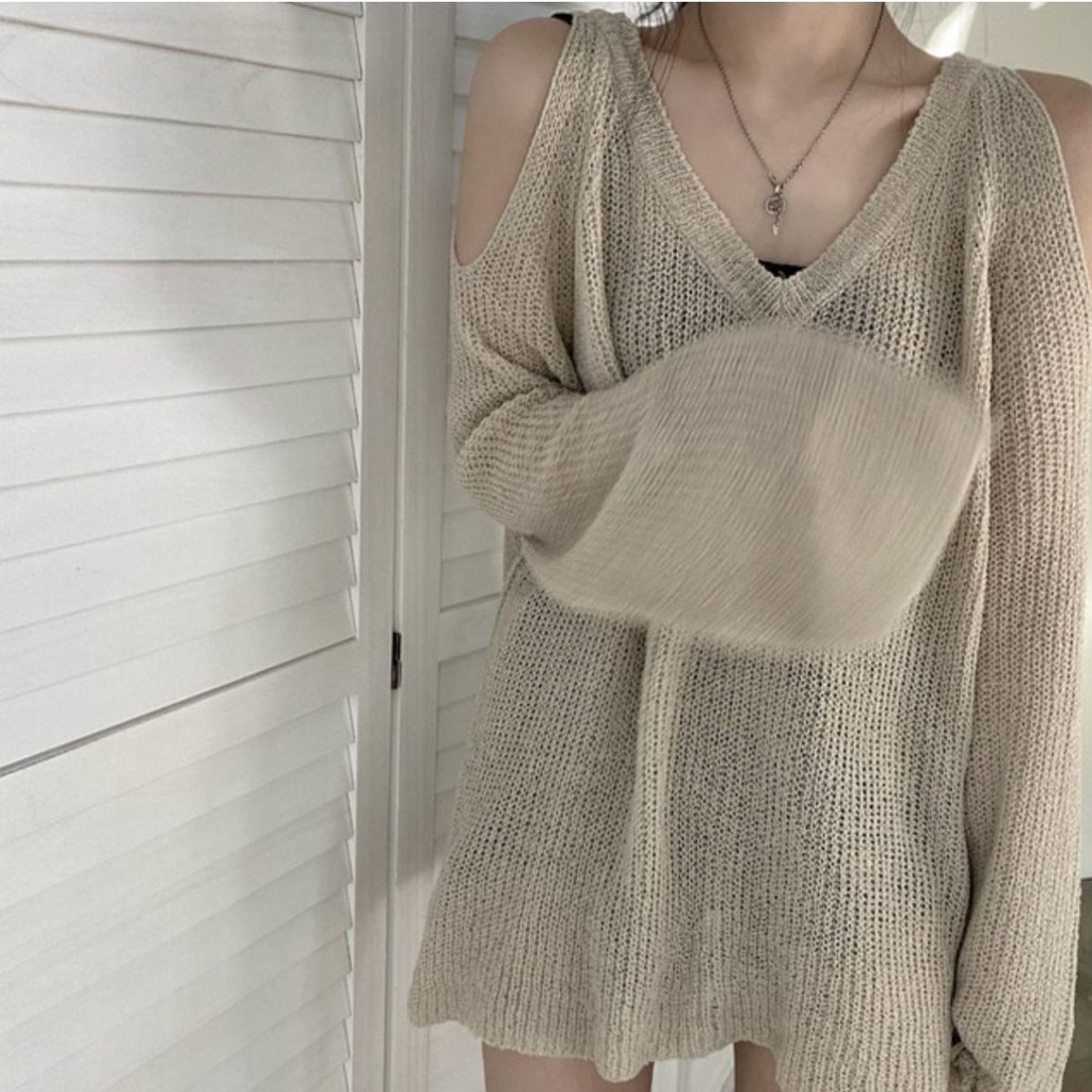 Áo Sơ Mi Chống Nắng Dáng Rộng Cổ Chữ V Thiết Kế Mới Thời Trang