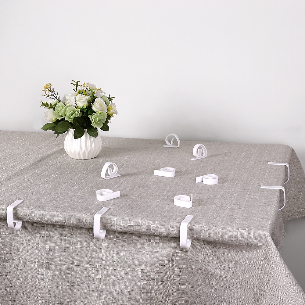 Set 12 Kẹp Khăn Trải Bàn Bằng Nhựa Màu Trắng Tiện Dụng