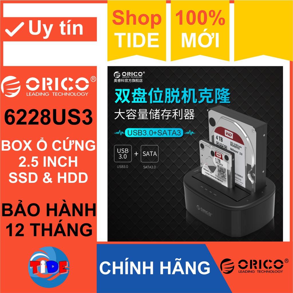 Box ổ cứng 2,5’’&amp;3,5’’ Orico 6228US3 Sata3 – USB3.0 – CHÍNH HÃNG – Bảo hành 12 tháng – Box HDD – Box SSD