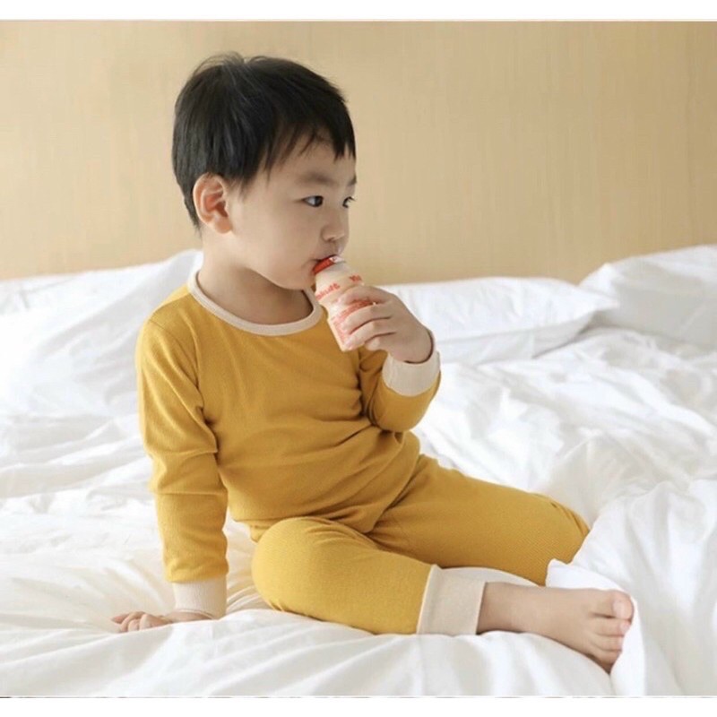 Bộ thun len gân cạp cao Milky Mom