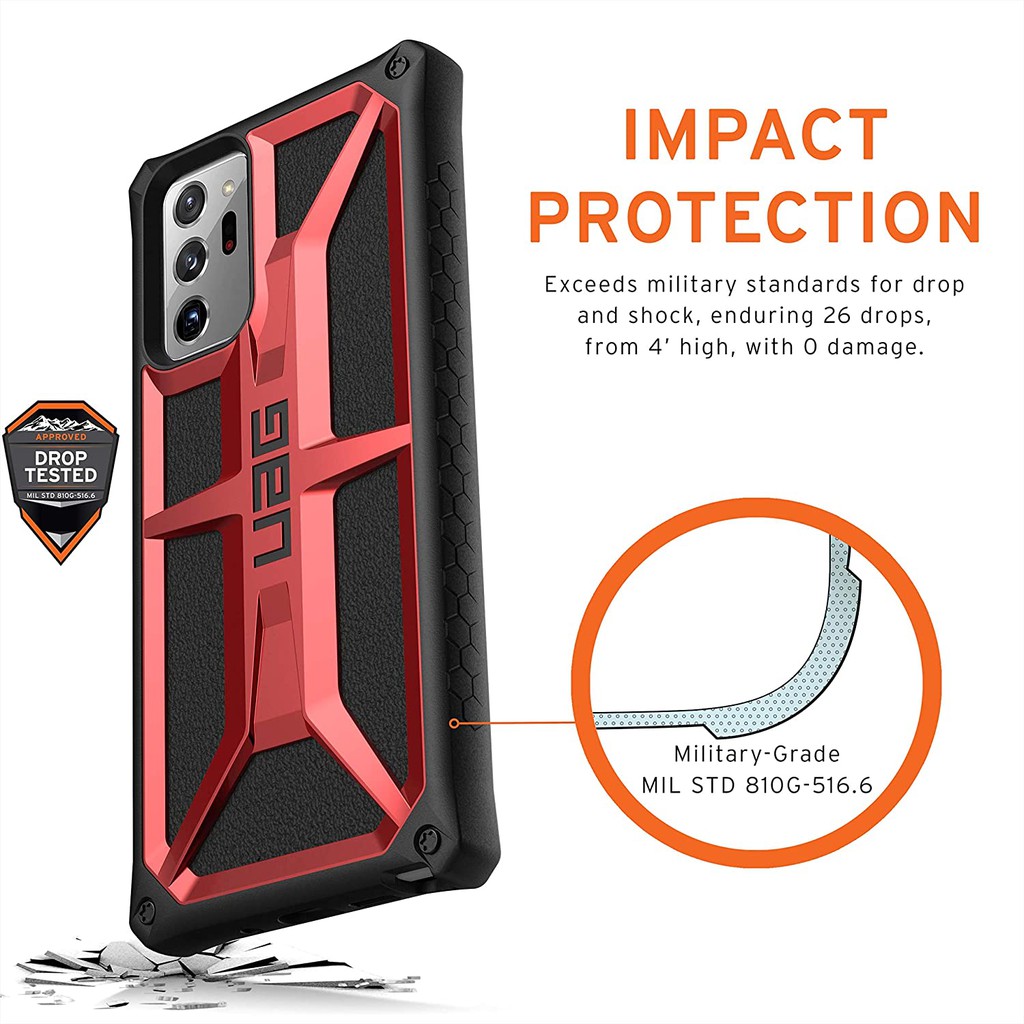 UAG Monarch Series Ốp Lưng Samsung Galaxy S20 Plus / Galaxy S20 / S20 Ultra / S10E / S10 / S10+ / S8 / S9 Plus / Note 8/9 /Note 20 / Note 20 / Note 10 Plus - Crimson