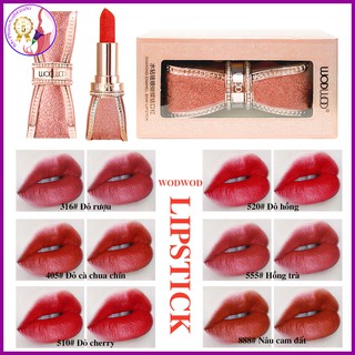 Son thỏi hình nơ wodwod dimaond enamel bow lipstick dạng sáp lì