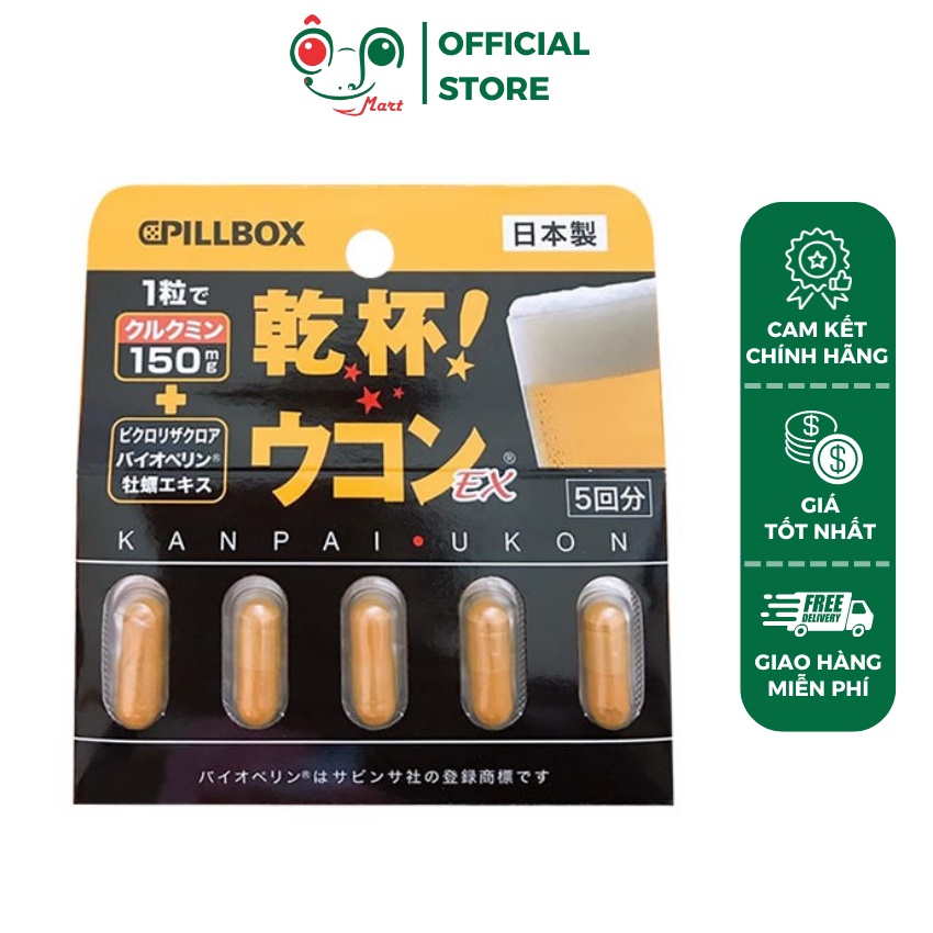 Viên Uống Giải Rượu Pillbox Gold Nhật Bản giảm độc tố cho gan, bảo vệ dạ dày, điều hòa hệ thần kinh