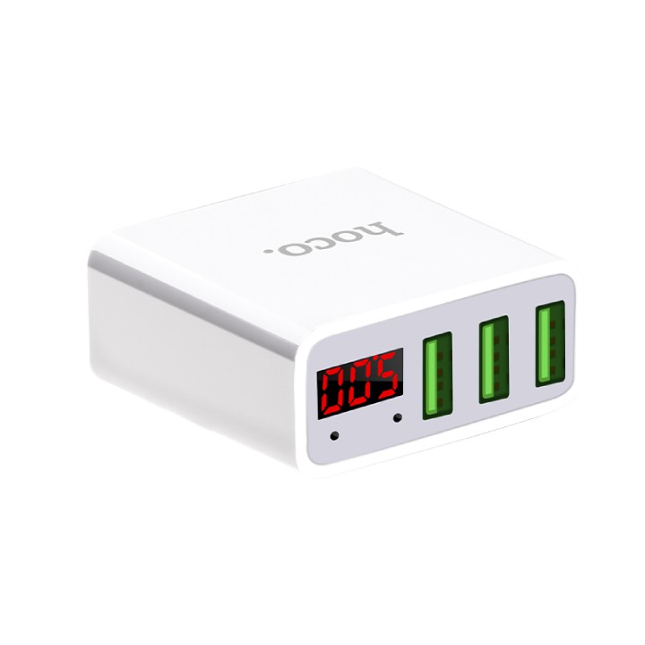 Củ sạc nhanh HOCO C15 3 cổng USB màn hình LCD - Cốc sạc 3 cổng