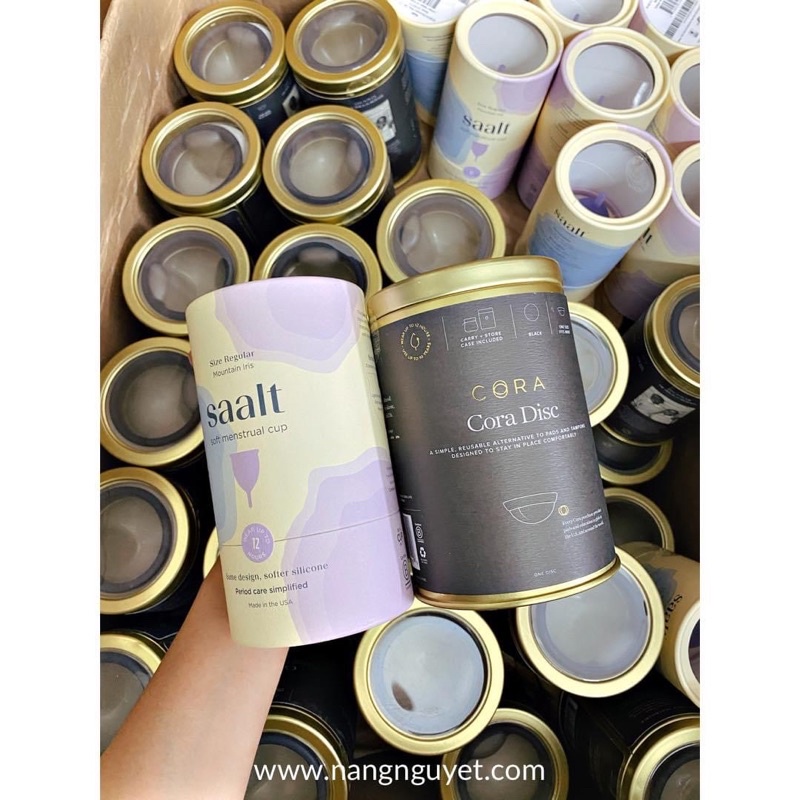 Saalt Soft Cup cốc nguyệt san được yêu thích tại Mỹ từ 2018, dòng mềm, silicone y tế mỏng dẻo, 2 size Small và Regular