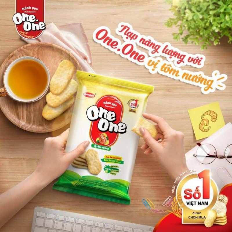 0Bánh gạo One One VỊ TÔM NƯỚNG/ VỊ BÒ NƯỚNG gói 150g