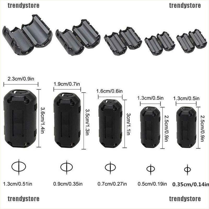 ❀PHỤ KIÊN ĐIỆN TỬ❀20 Clip-on Ferrite Ring Cable Clips Core RFI EMI Noise Suppressor Filter Beads