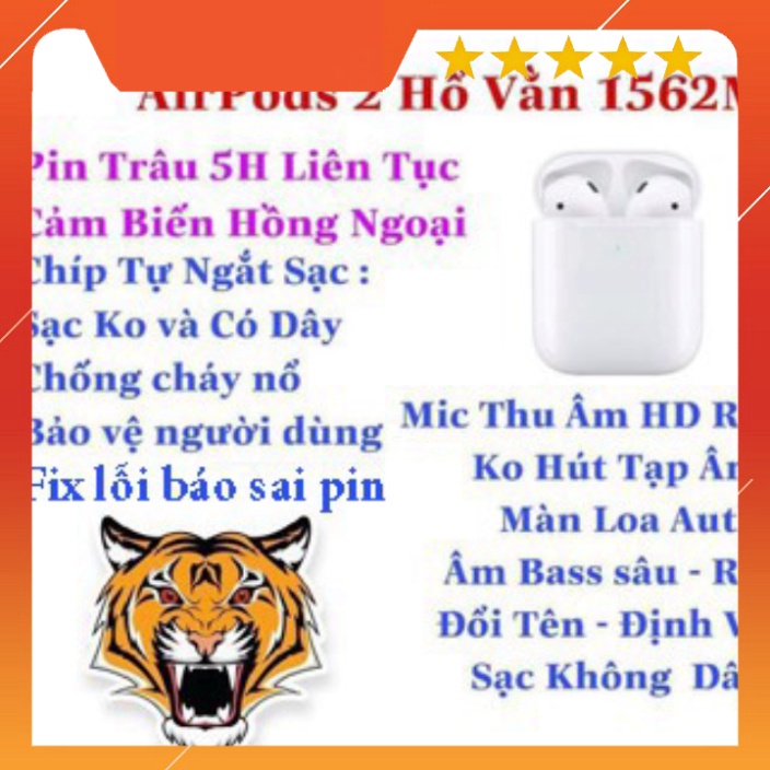 AIRPODS 2V5.0 Tai nghe Bluetooth, Tai nghe không dây Phiên Bản Cao Cấp Nhất GI