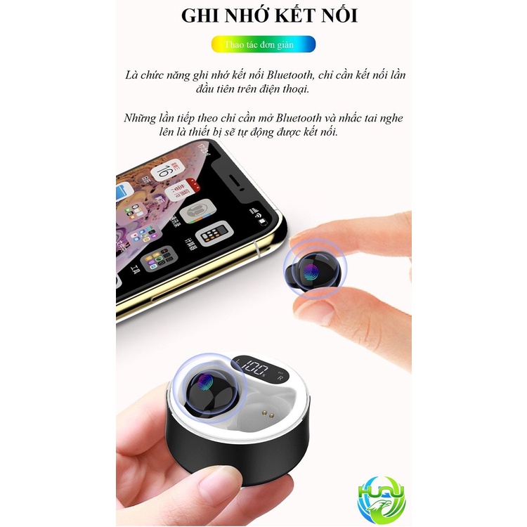 Tai nghe nhét tai Huqu X26 - Kết Nối Bluetooth, Cảm Ứng Vân Tay