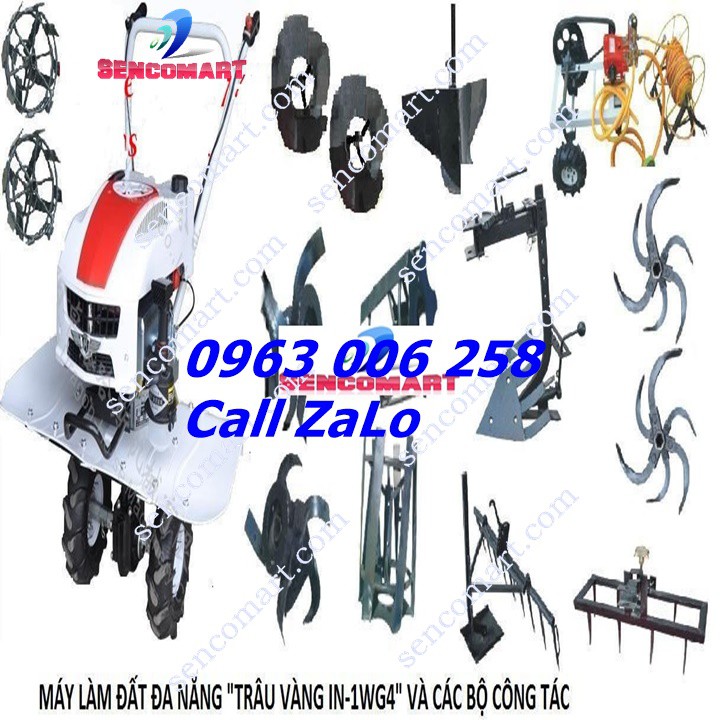 Máy Xới Đất Đa Năng Con Trâu Vàng  1WG4  -  Kiểu Động Cơ: 4 Thì, Một Xi Lanh, Làm Mát Bằng Gió