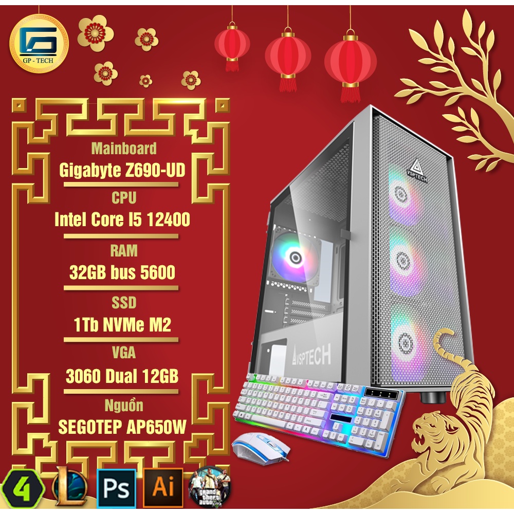 Máy tính để bàn Core i5 gen 12 Chiến Pubg PC và FULL GAME Đồ họa cao cấp