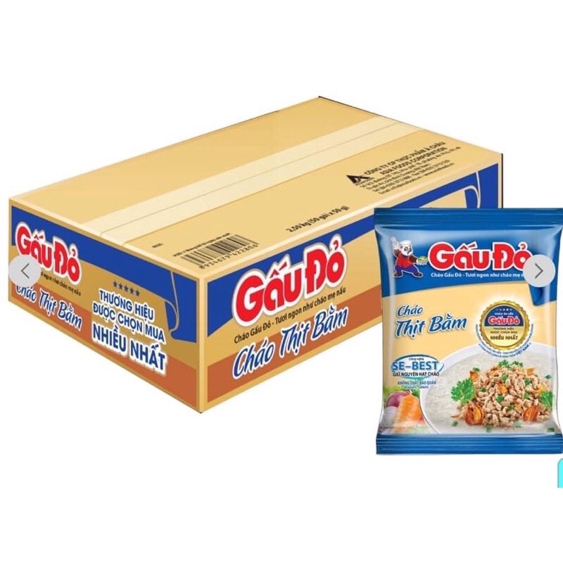 Cháo gấu đỏ vị gà/thịt bằm gói 50g