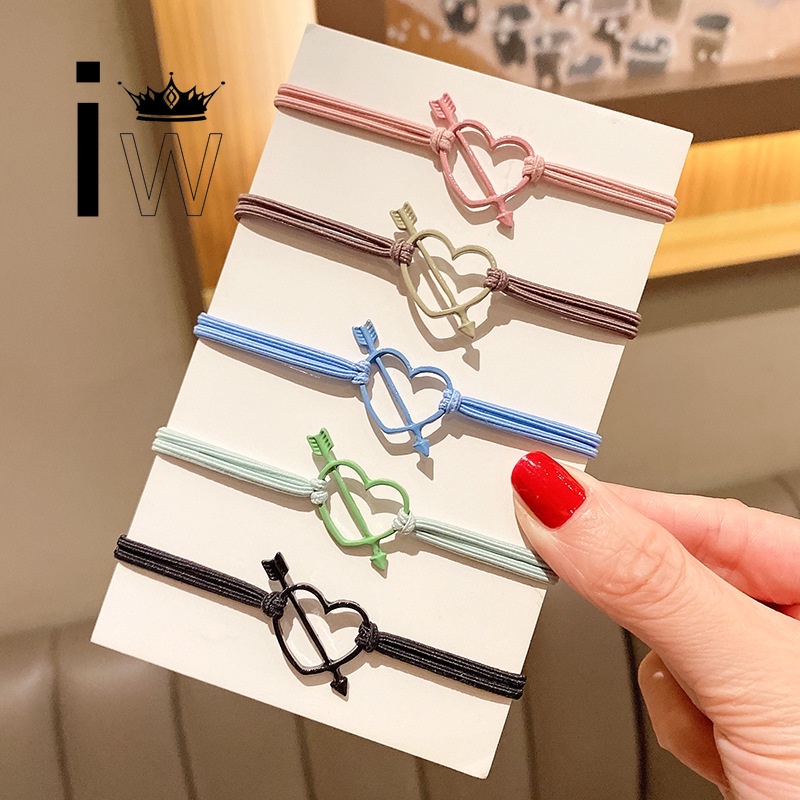 Dây buộc tóc cao su hình trái tim đơn giản thời trang cho nữ