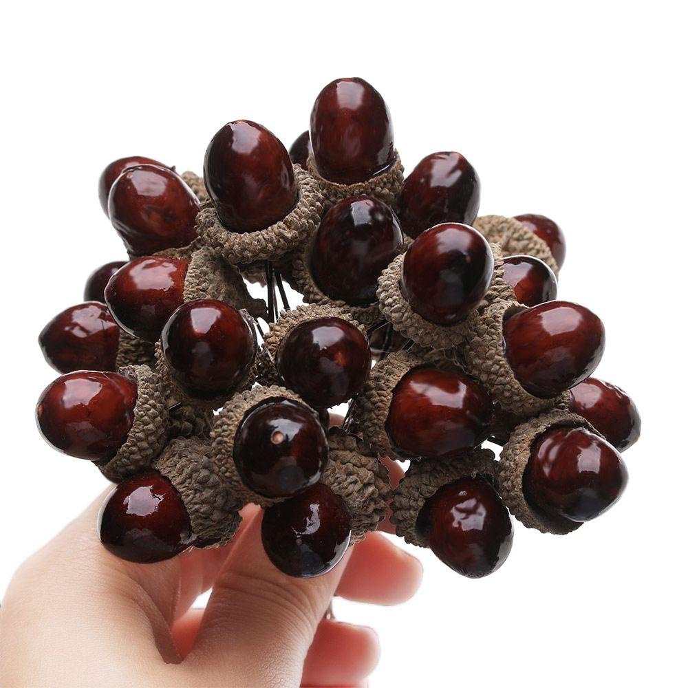 KUNHEV Set 6 Quả Thông Hình Nón / Hoa Mẫu Đơn / Hoa Mẫu Đơn Handmade Trang Trí Nhà Cửa / Quà Tặng Giáng Sinh DIY