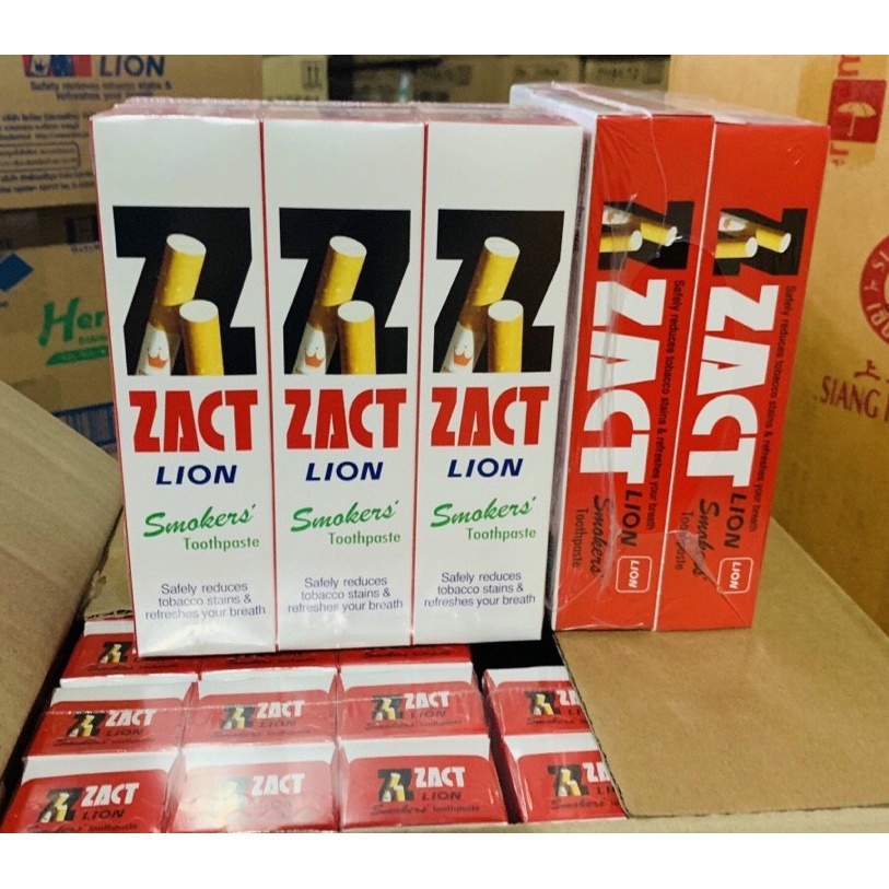 (Chính Hãng) Kem Đánh Răng Smokers Zact Lion 160g Thái Lan