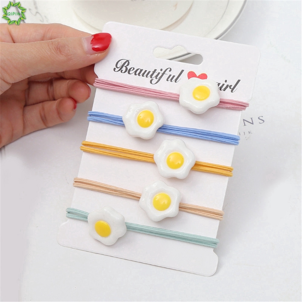 Dây buộc tóc, chun tóc mặt hình trứng ốp la 3D đáng yêu 🍀Clovershop68🍀