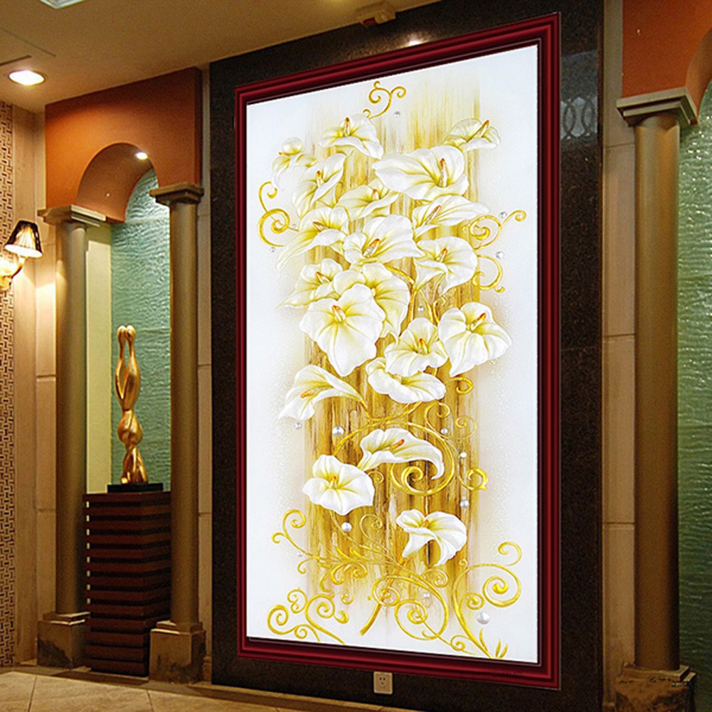 Bộ tự làm tranh đính đá 5D họa tiết hình hoa tuyệt đẹp DIY treo trang trí kèm phụ kiện | BigBuy360 - bigbuy360.vn