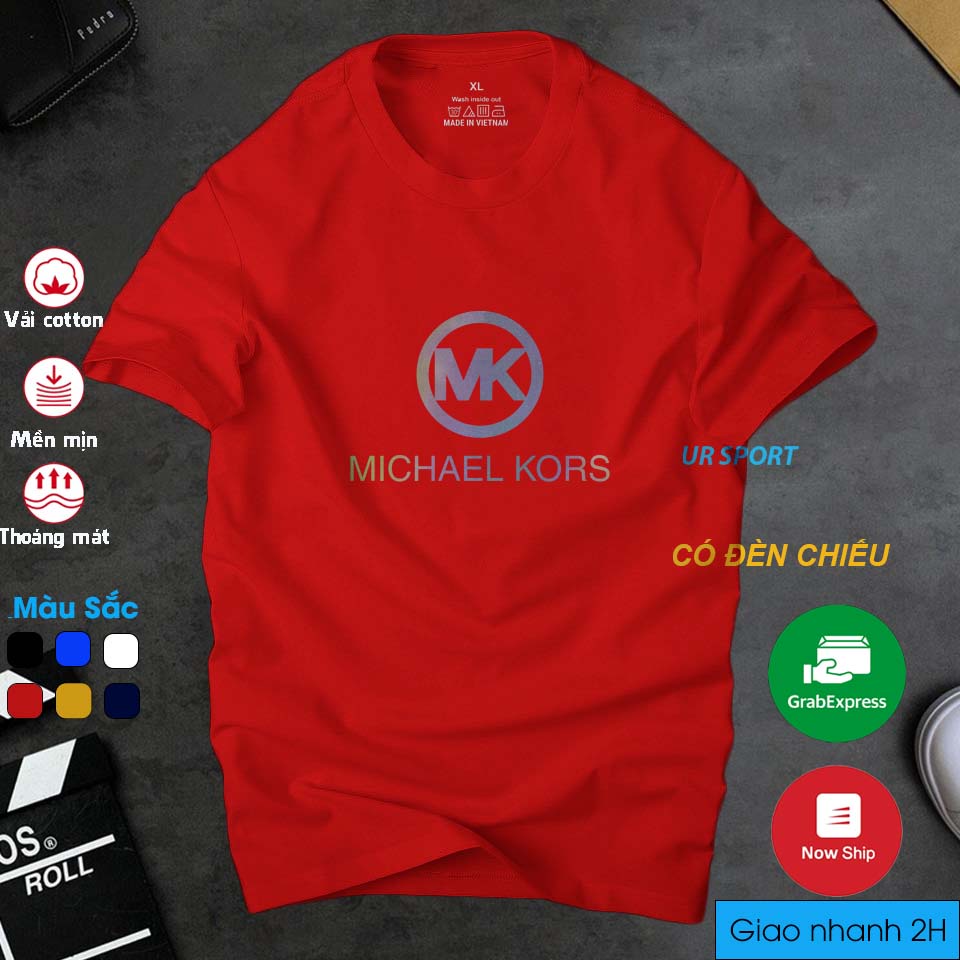Áo thun nam cổ tròn MKors phản quang 7 màu cá tính, chất vải cotton 4 chiều cao cấp thoáng mát