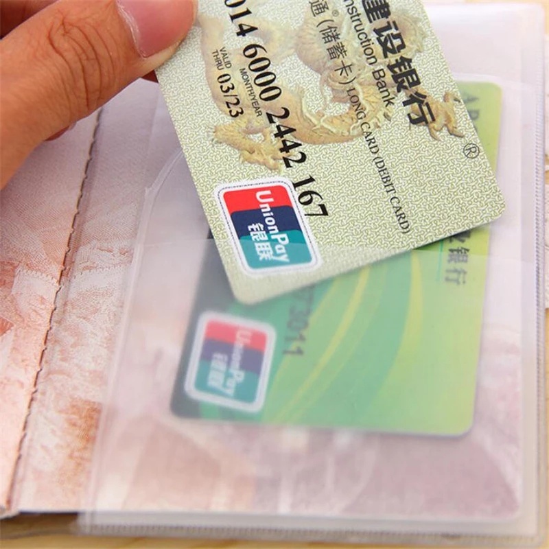 Vỏ Bọc Hộ Chiếu/Thẻ ID Màu Trong Suốt Mặt Nhám Chống Nước/Bụi Bẩn Mang Đi Du Lịch Tiện Lợi