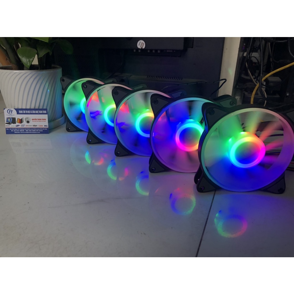 Quạt tản nhiệt Fan Led COOLMOON X1 RGB LED TÂM (Không cần Hub)