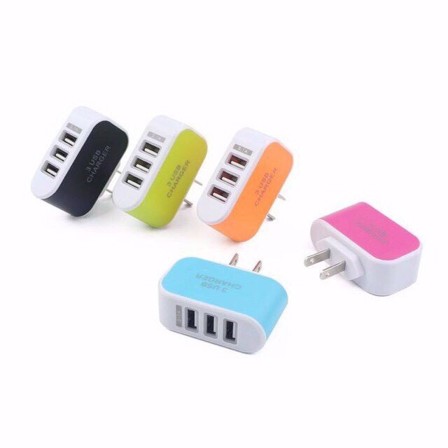 Củ sạc 3 cổng USB siêu tiện lợi cho điện thoại, máy tính bảng